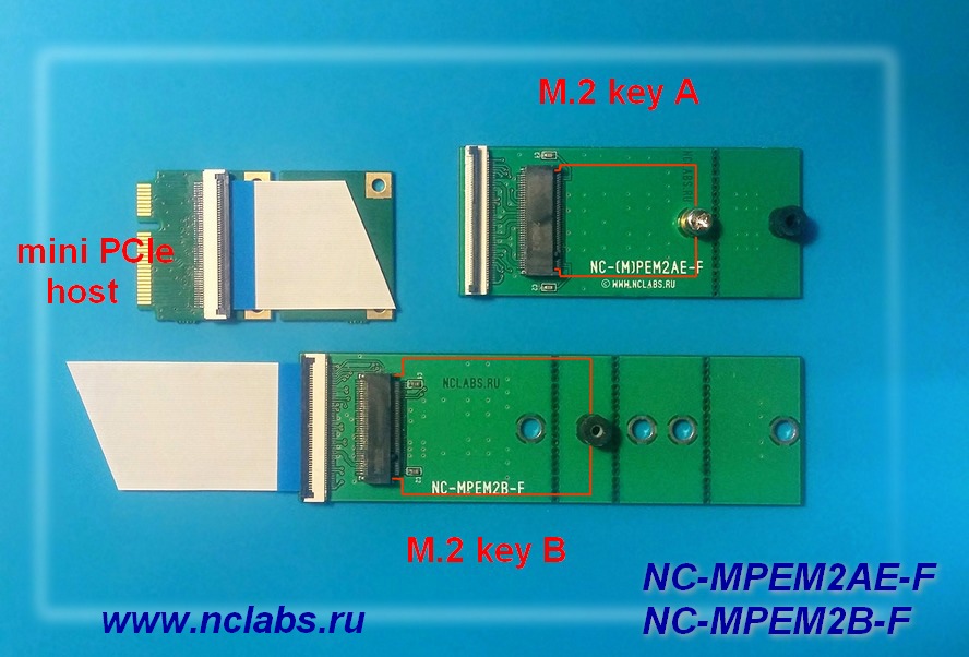 адаптер M2 key B в mini PCI E